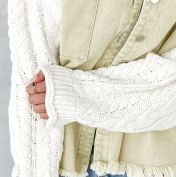 New denim cable knit jacket - Picture 5 of 16